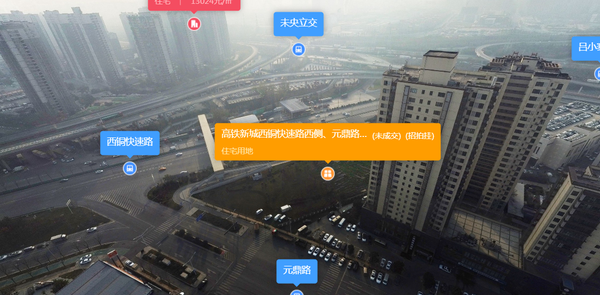 高铁新城西铜快速路西侧、元鼎路南侧