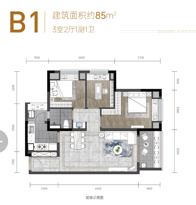 贵阳龙湖景粼天著A4栋建面约85㎡户型加推在即