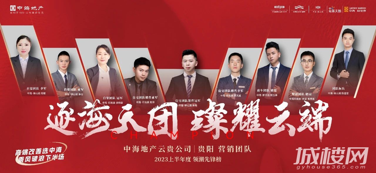 贵阳中海营销团队2023上半年领潮先锋榜出炉